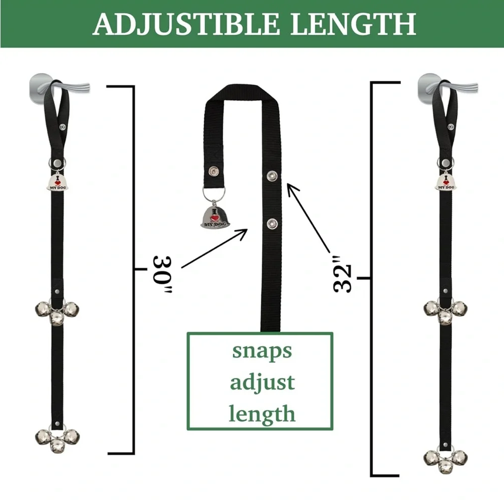 Dog Doorbell Potty Training Strap with Silver Bells